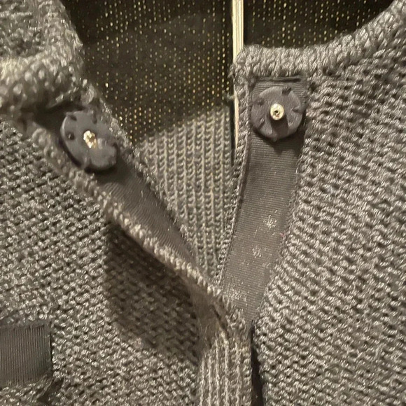 J.Crew 100% Wool Bow-Trim Cardigan Jacket – Charcoal Gray (Style 96538 • FA08) - Picture 5 of 11